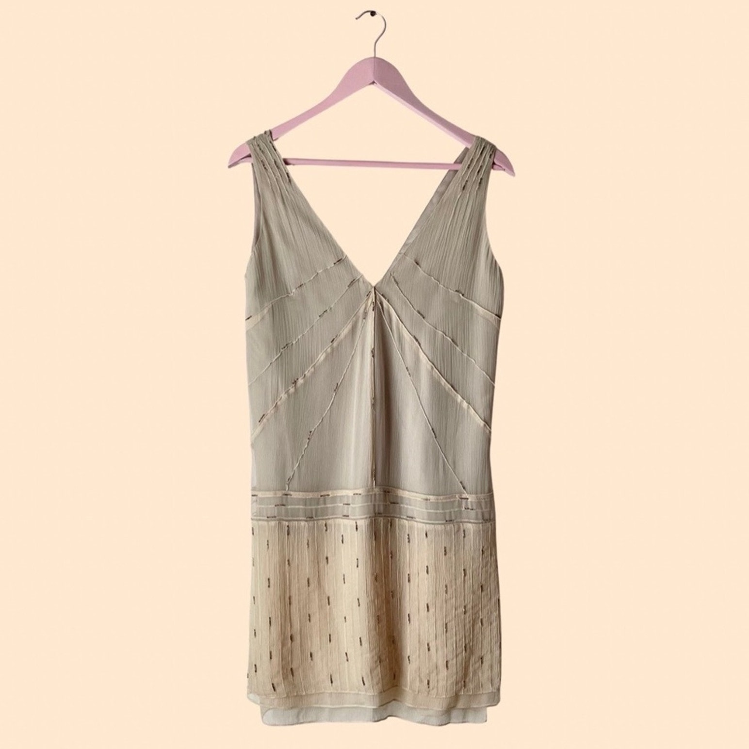Hoss Intropia Anthropologie Silk Beaded Dress Size 36